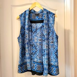 Soho tie front sleeveless blouse